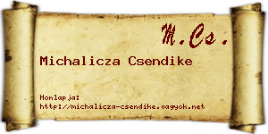 Michalicza Csendike névjegykártya